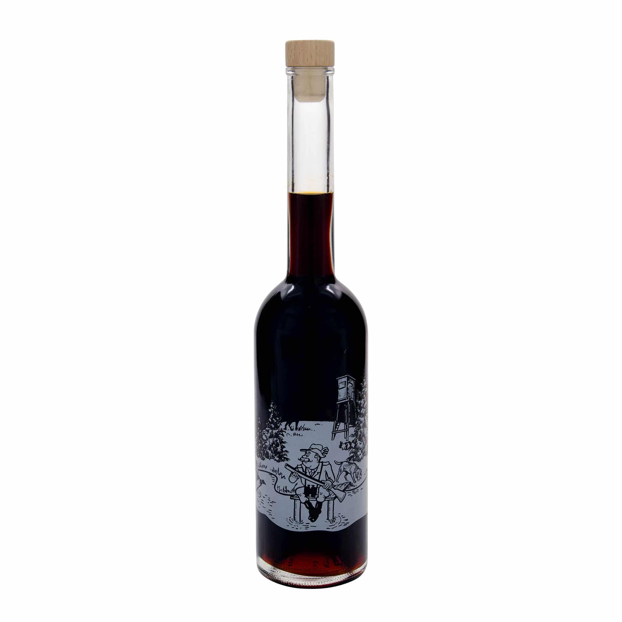 500 ml stikla pudele 'Opera', motīvs: mednieks, aizdare: korķis