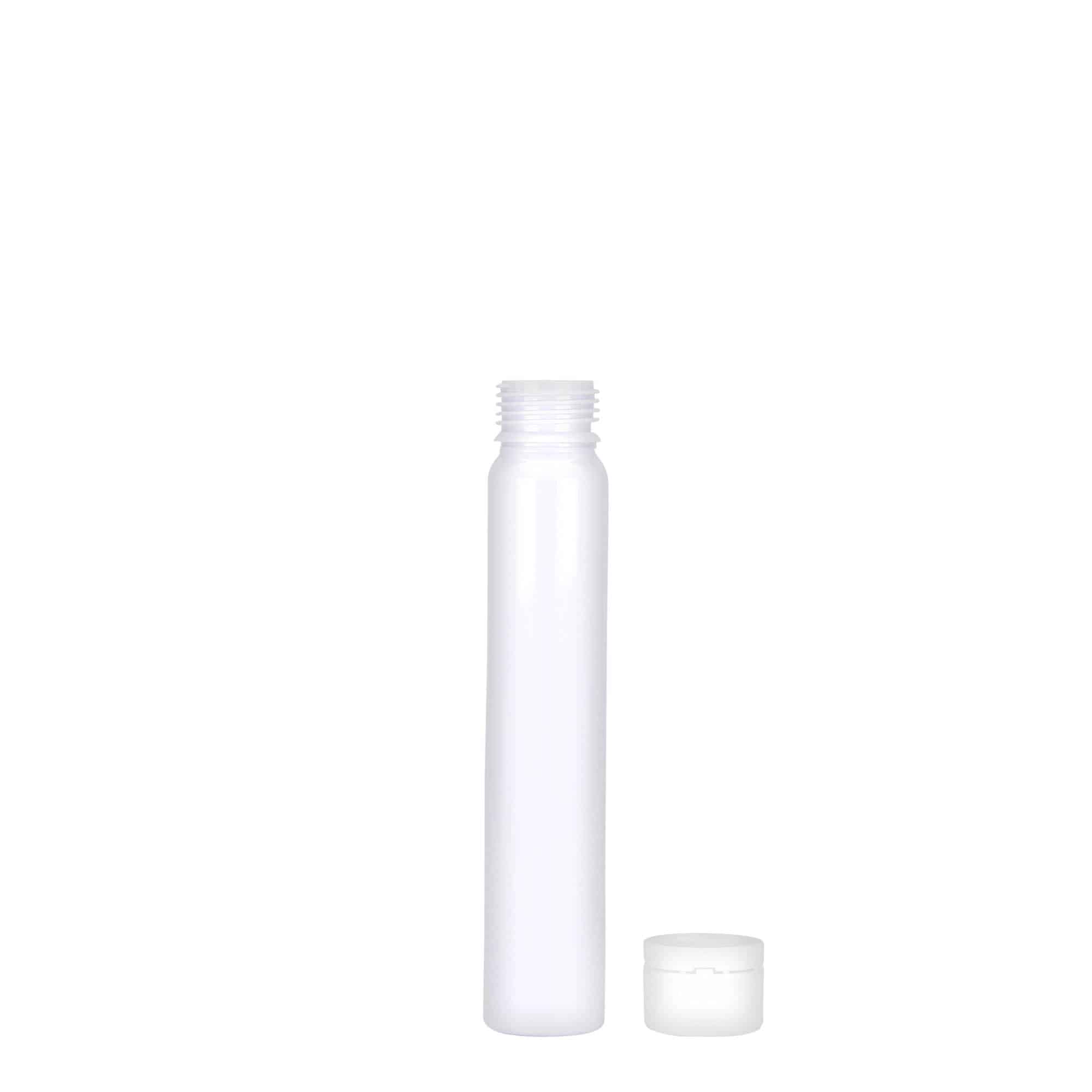 25 ml PET-caurulīte, plastmasa, balta, atvere: skrūvējams vāciņš