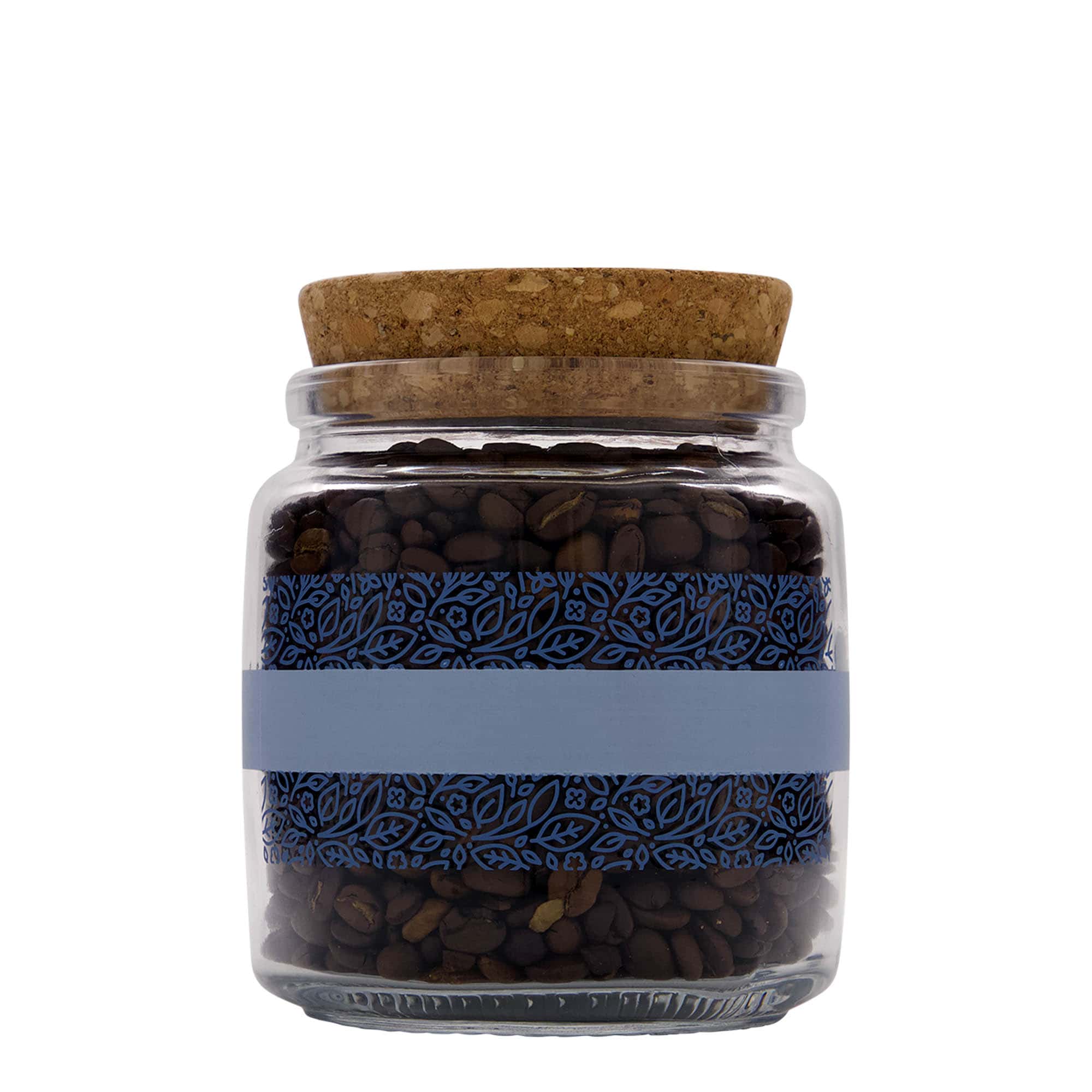 750 ml korķa stikla pudele 'Giara', motīvs: Naturalmente blu, atvere: korķis