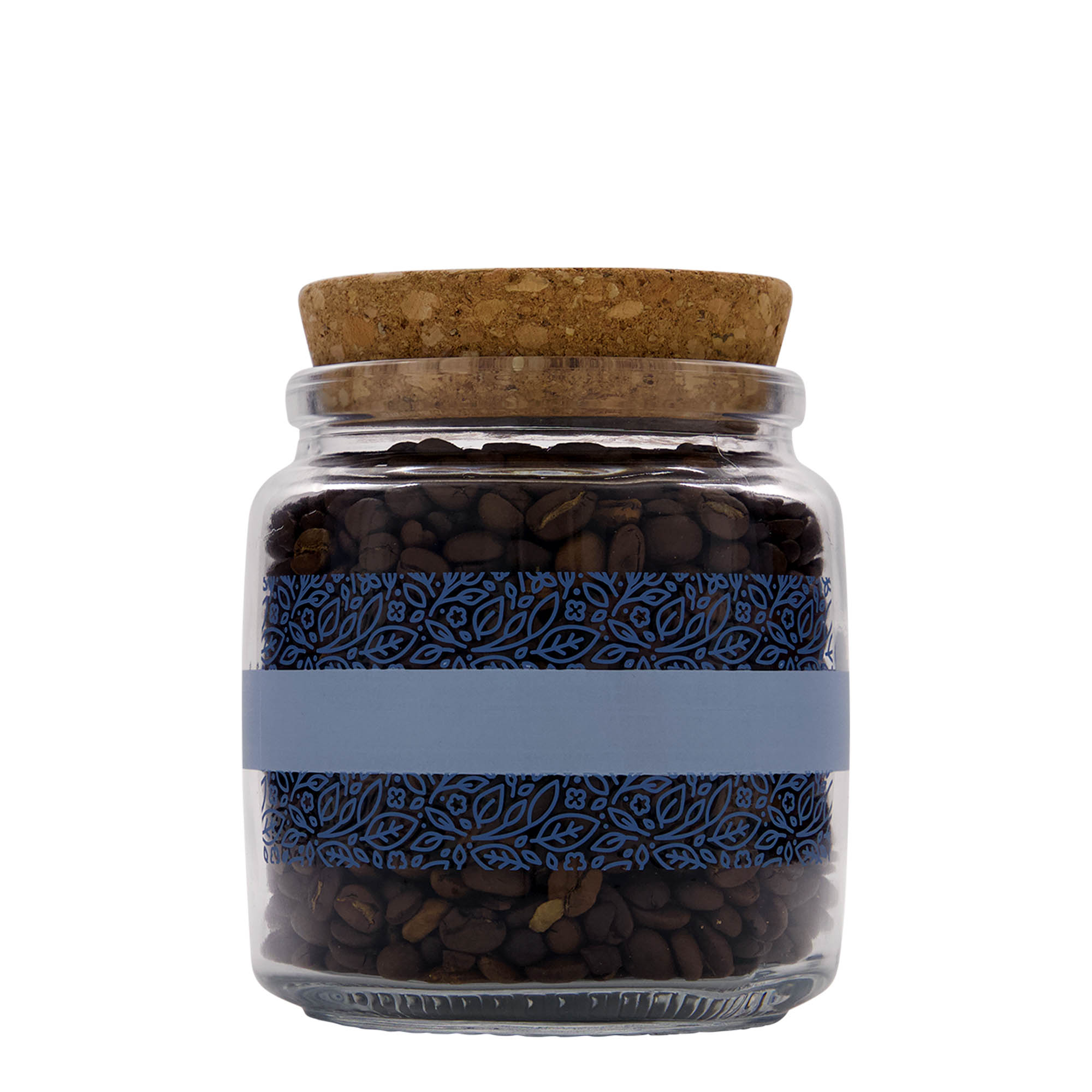750 ml korķa stikla pudele 'Giara', motīvs: Naturalmente blu, atvere: korķis