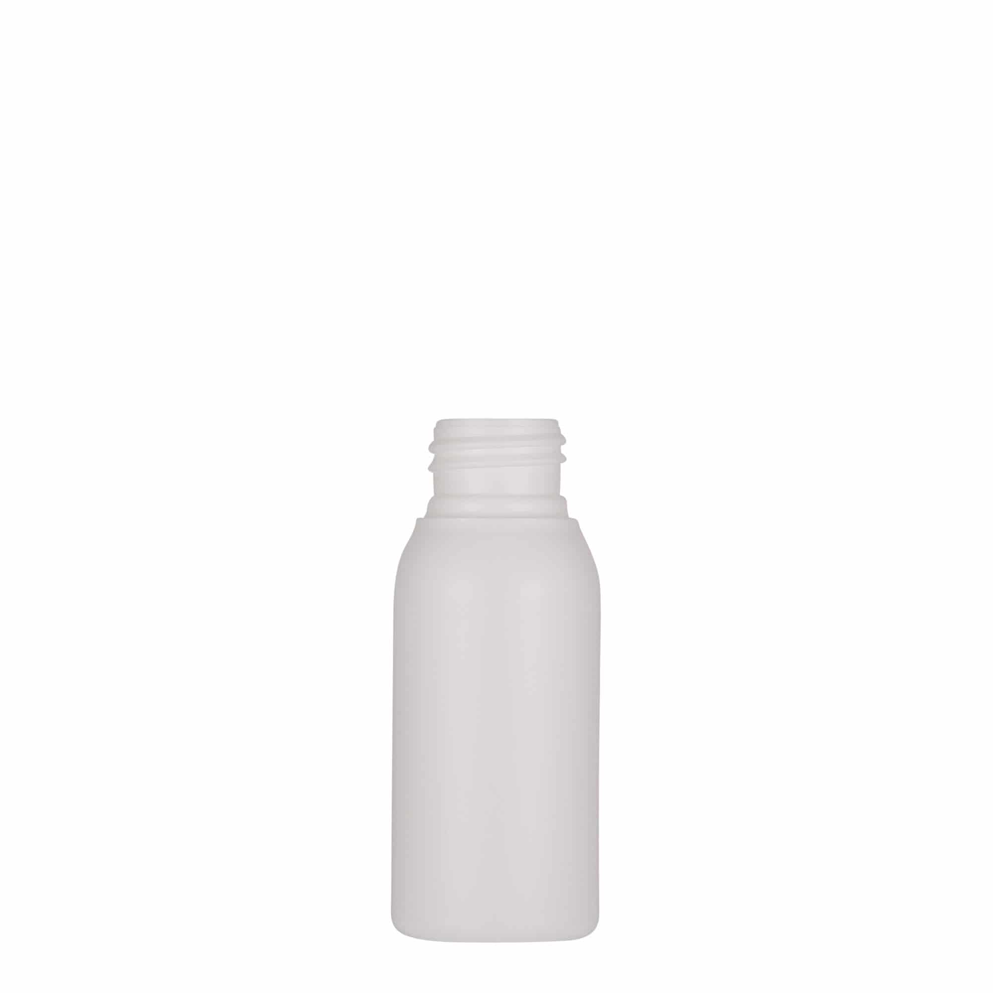 50 ml plastmasas pudele 'Tuffy', HDPE, balta, atvere: 24/410