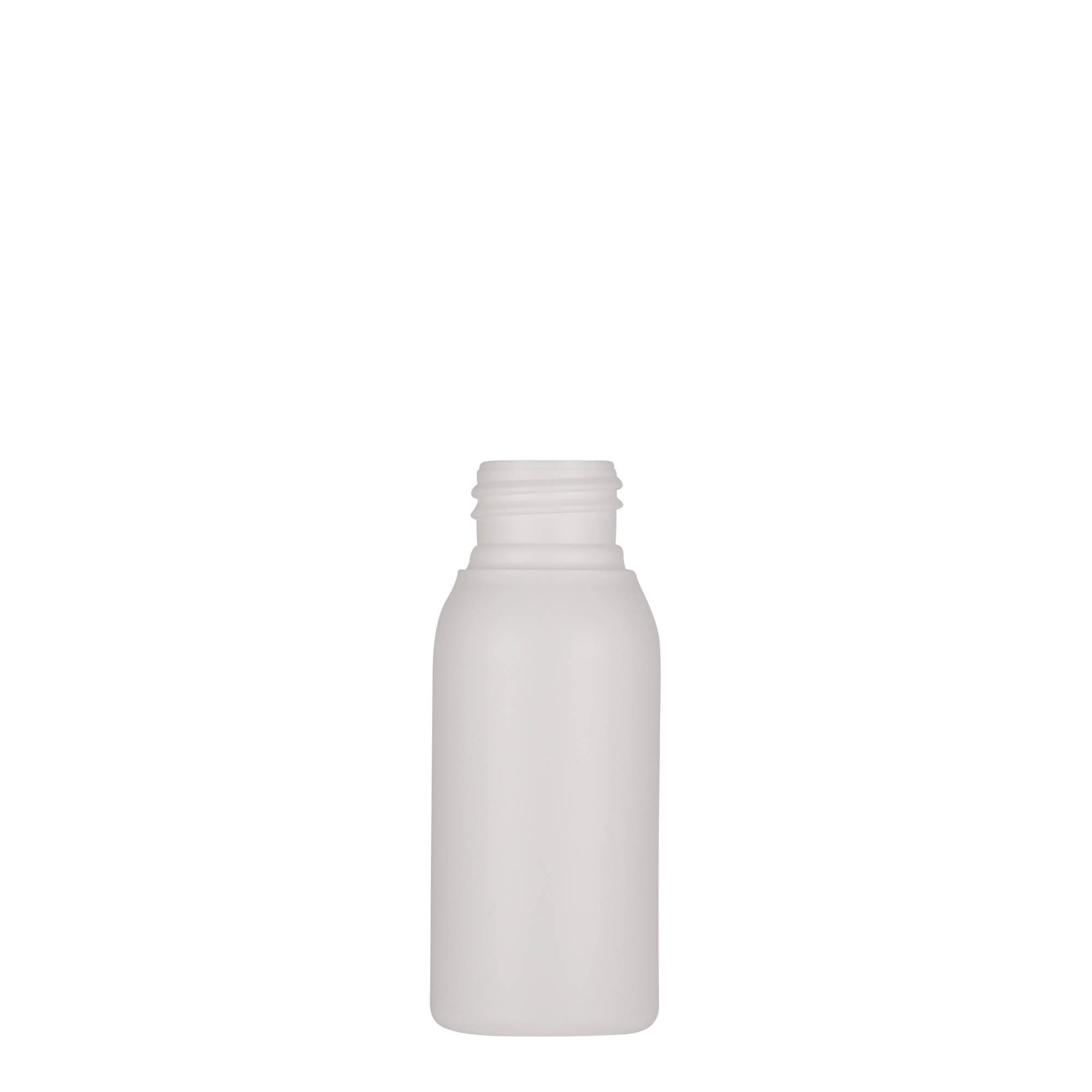 50 ml plastmasas pudele 'Tuffy', HDPE, balta, atvere: 24/410