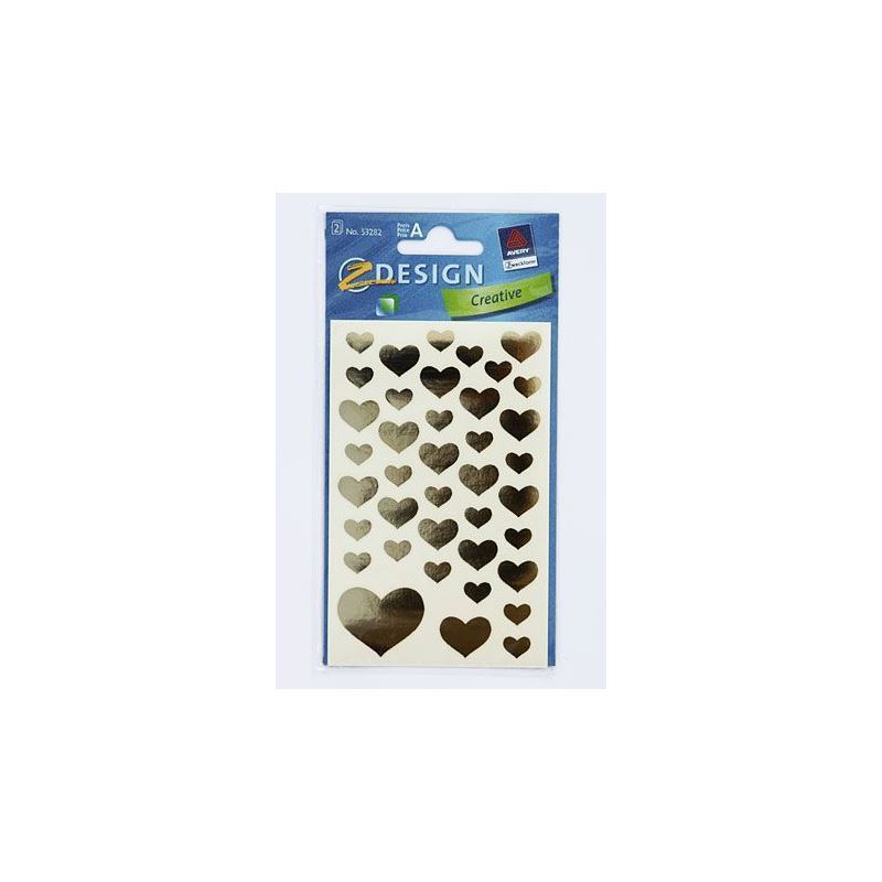 Zweckform uzlīmes "Sirdis", papīrs, zelta krāsā Zweckform uzlīmes "Sirdis", papīrs, zelta krāsā