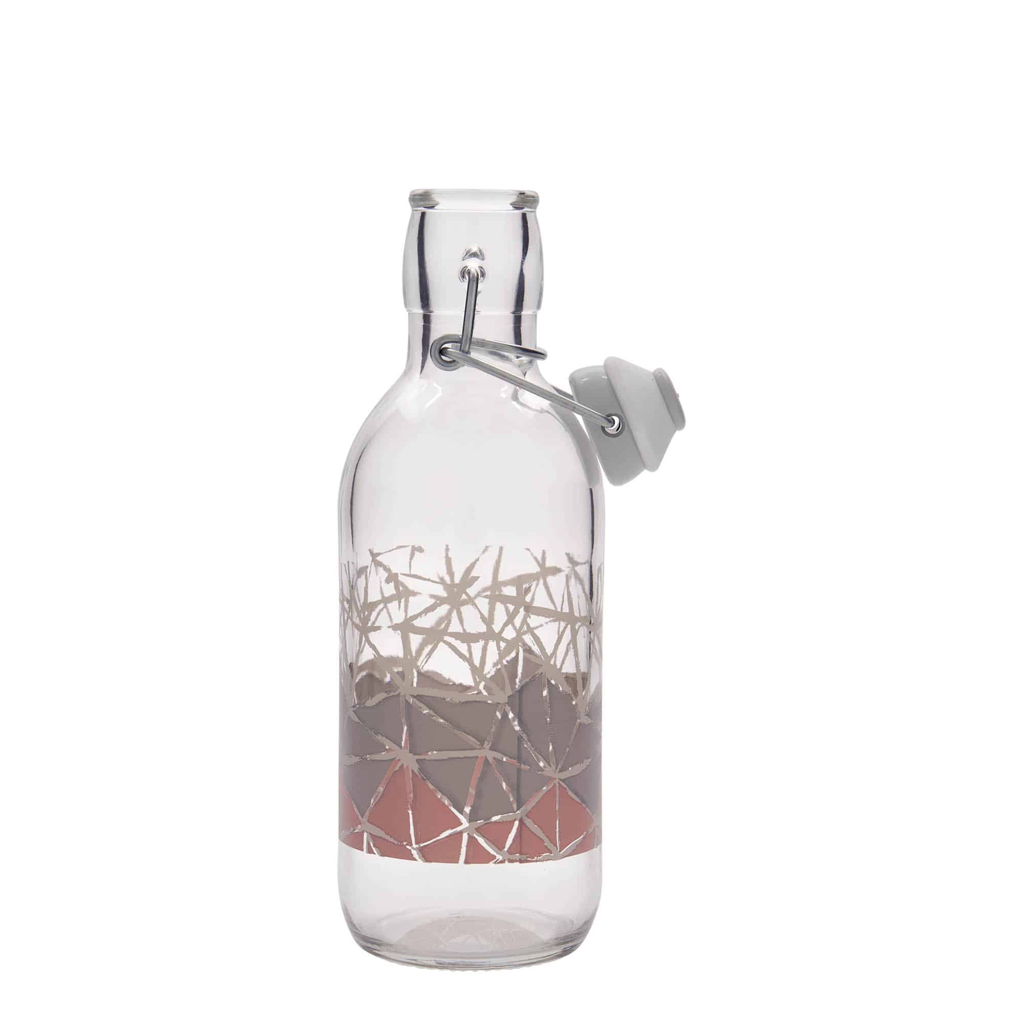 500 ml stikla pudele Emilia ar apdruku 'Manolibera rosa', atvere: aizsprieda aizdare