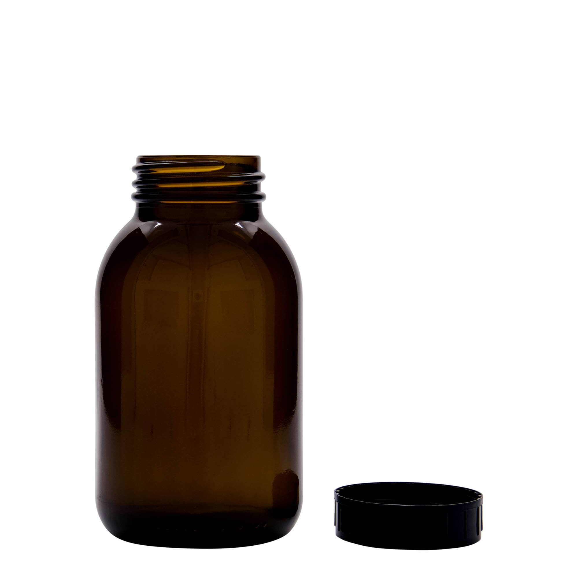 500 ml plata kakla stikla burka, brūna, atvere: DIN 55 500 ml plata kakla stikla burka, brūna, atvere: DIN 55