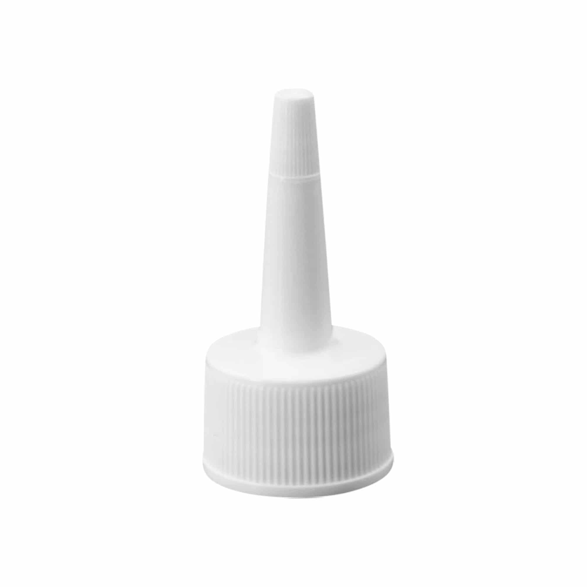 Skrūvējams vāciņš ar aplikatoru, PP plastmasas, balts, aizdarei: 24/410