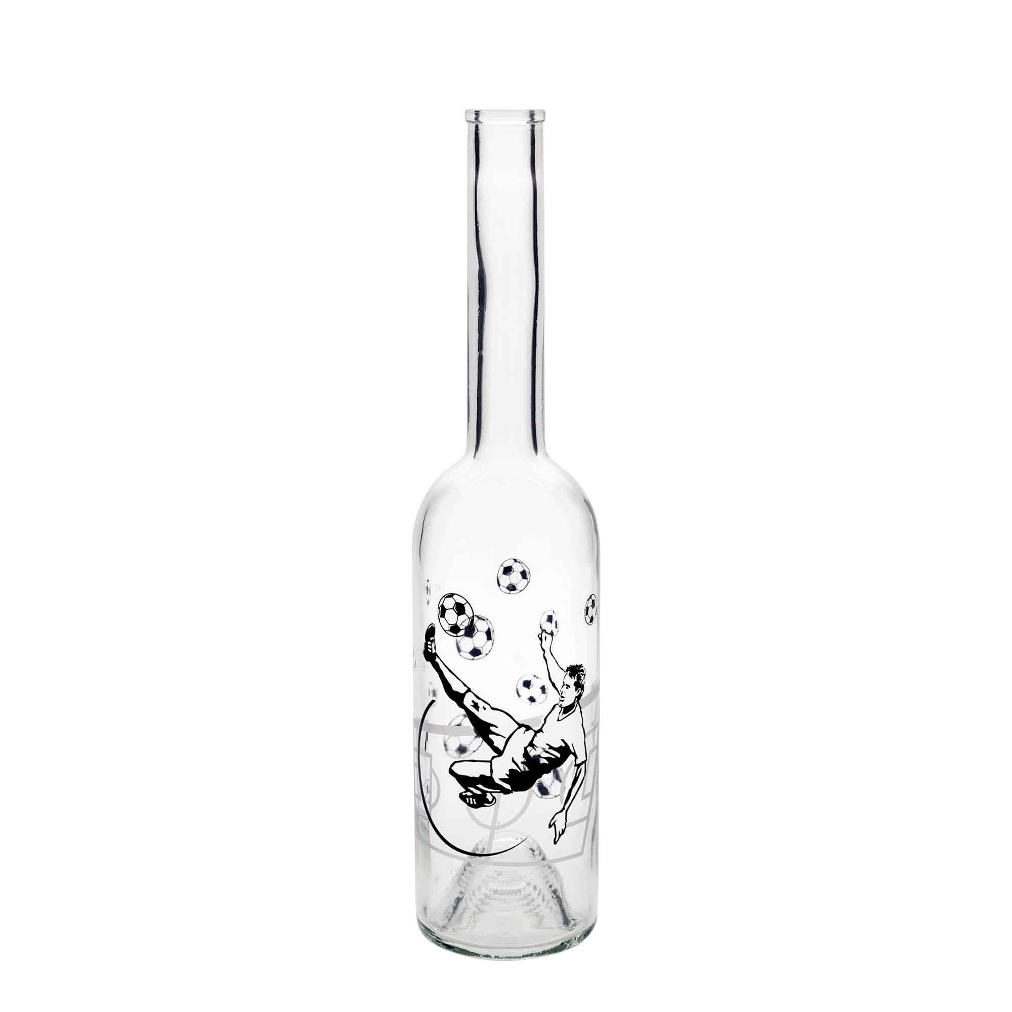 500 ml stikla pudele 'Opera', motīvs: futbola spēlētājs, aizdare: korķis 500 ml stikla pudele 'Opera', motīvs: futbola spēlētājs, aizdare: korķis