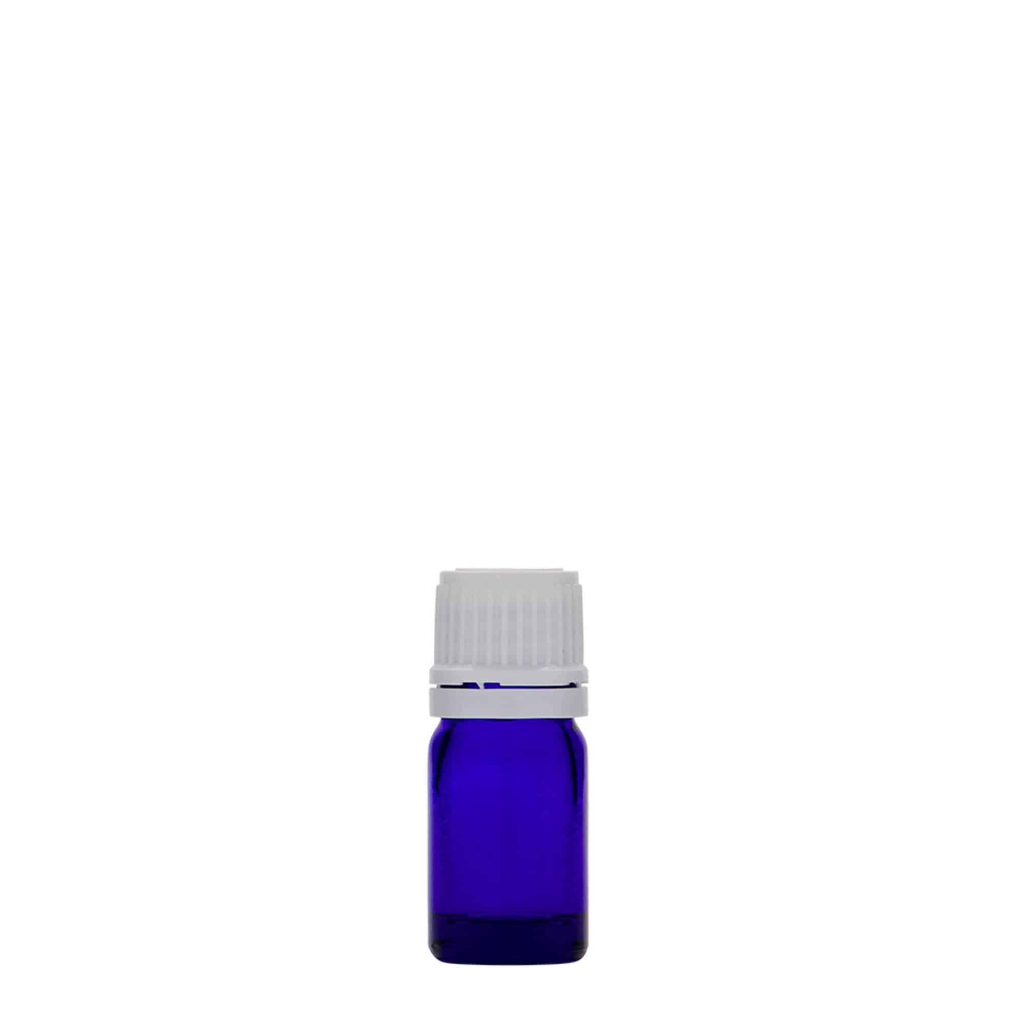 5 ml medicīnas pudele, stikls, karaliskā zila, atvere: DIN 18
